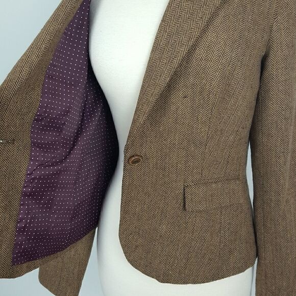 Women's  Brown Blazer Size Large - Picture 3 of 6